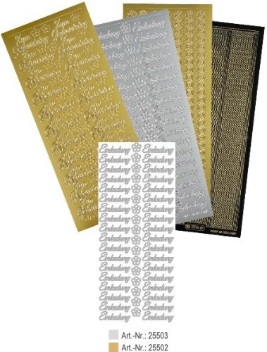 Sticker Einladung gold, silber, Farbe:silber von Meyco