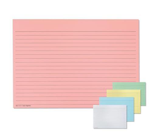 Meyer-Wagenfeld | 200 Karteikarten DIN A5 liniert, quer | Einlegekarten für Karteitaschen | 190g/m² starker Karton | Farbe: rosa von Meyer-Wagenfeld