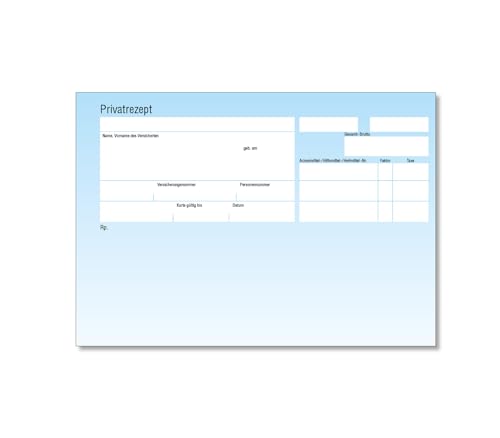 Blaue Privat-Rezepte für Ärzte und Heilpraktiker | DIN A6 Format | 500 Blatt, ungeblockt von Meyer-Wagenfeld