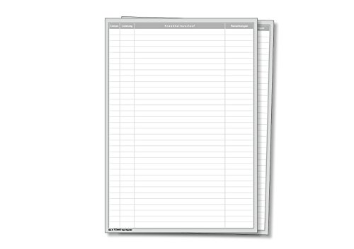 Einlegeblätter für Karteitaschen, 4 beschriftete Spalten, DIN A4, Farbe: Weiß, 1.000 Stück von Meyer-Wagenfeld
