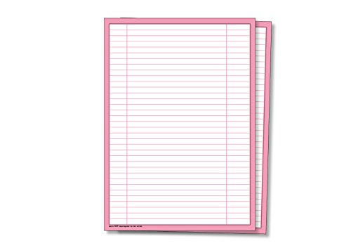 Ergänzungsbogen für Karteitaschen, 3 unbeschriftete Spalten, DIN A4, Farbe: Rosa, 100 Stück von Meyer-Wagenfeld