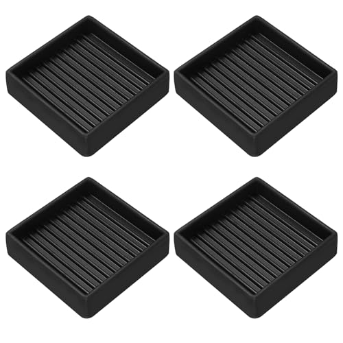 Rechteckige Gummi-Möbelbecher für Möbelbeine, 4 Rollen für Hartholzböden, rutschfeste Sofabeine, Bodenschoner, 5,1 x 5,1 cm von Meyeyaia