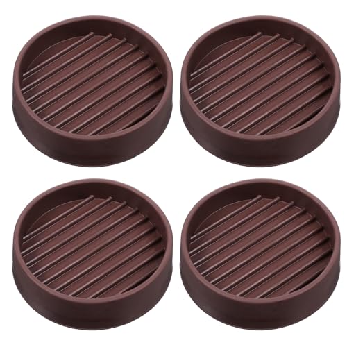 Runde Gummi-Möbelbecher für Möbelbeine, 5,1 x 5,1 cm, 4 Stück Lenkrollen für Hartholzböden, rutschfeste Sofabeine, Bodenschoner (braun) von Meyeyaia
