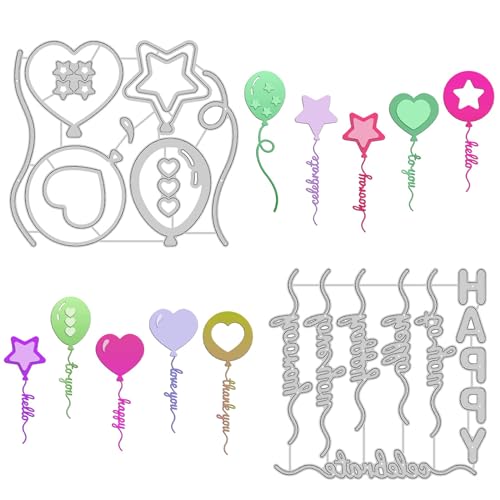 Mezrkuwr® Wort-Ballons-Stanzformen Metall-Stanzformen, Schnittvorlage für Jahrestag, Valentinstag, Geburtstagsfeier, DIY, Basteln, Scrapbooking, Kartenherstellung von Mezrkuwr