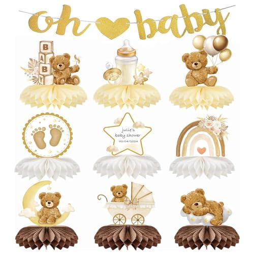 10 Stück Babyparty Deko Bärchen – Baby Shower Tischdeko mit Bienenwaben – Gender Reveal & Taufe Dekoration für Junge & Mädchen – Mittelstücke Party Zubehör 10 Stück Babyparty Deko Bärchen – Baby Shower Tischdeko mit Bienenwaben – Gender Reveal & Taufe Dekoration für Junge & Mädchen – Mittelstücke Party Zubehör von Mfqire