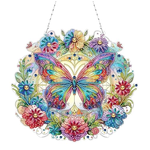 Diamond Painting Schmetterling Girlande mit Kette Fensterbilder Windspiel Türkranz Anhänger, Wanddeko frühling für Kinder & Erwachsene enster WandUnd Eingang Decor Diamond Painting Schmetterling Girlande mit Kette Fensterbilder Windspiel Türkranz Anhänger, Wanddeko frühling für Kinder & Erwachsene enster WandUnd Eingang Decor von Mfqire