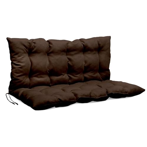 Mg Design Bankauflage 120 x 50 x 50 cm Kissen Dunkelbraun - Sitzkissen & Rückenkissen aus Polsterstoff, mit weicher Füllung, mit Schnüren zum Binden - Gartenbankauflage, Bankkissen Mg Design Bankauflage 120 x 50 x 50 cm Kissen Dunkelbraun - Sitzkissen & Rückenkissen aus Polsterstoff, mit weicher Füllung, mit Schnüren zum Binden - Gartenbankauflage, Bankkissen von Mg Design