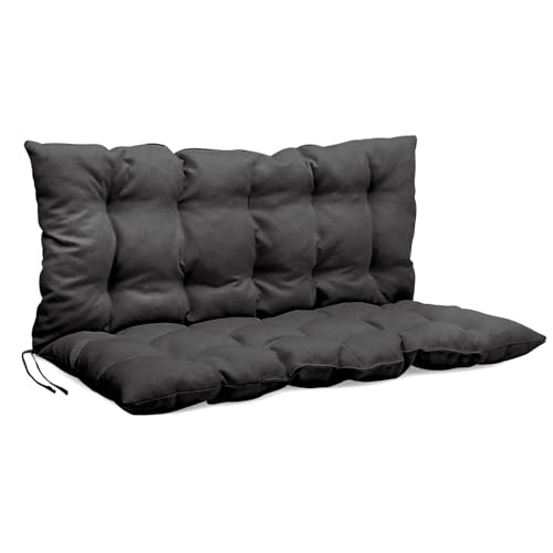 Mg Design Bankauflage 120 x 50 x 50 cm Kissen Graphit - Sitzkissen & Rückenkissen aus Polsterstoff, mit weicher Füllung, mit Schnüren zum Binden - Gartenbankauflage, Bankkissen Mg Design Bankauflage 120 x 50 x 50 cm Kissen Graphit - Sitzkissen & Rückenkissen aus Polsterstoff, mit weicher Füllung, mit Schnüren zum Binden - Gartenbankauflage, Bankkissen von Mg Design