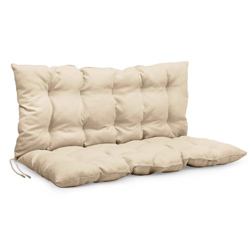 Mg Design Bankauflage 120 x 50 x 50 cm Kissen beige - Sitzkissen & Rückenkissen aus Polsterstoff, mit weicher Füllung, mit Schnüren zum Binden - Gartenbankauflage, Bankkissen Mg Design Bankauflage 120 x 50 x 50 cm Kissen beige - Sitzkissen & Rückenkissen aus Polsterstoff, mit weicher Füllung, mit Schnüren zum Binden - Gartenbankauflage, Bankkissen von Mg Design