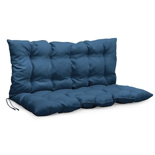 Mg Design Bankauflage 120 x 50 x 50 cm Kissen blau - Sitzkissen & Rückenkissen aus Polsterstoff, mit weicher Füllung, mit Schnüren zum Binden - Gartenbankauflage, Bankkissen Mg Design Bankauflage 120 x 50 x 50 cm Kissen blau - Sitzkissen & Rückenkissen aus Polsterstoff, mit weicher Füllung, mit Schnüren zum Binden - Gartenbankauflage, Bankkissen von Mg Design