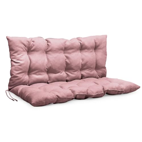 Mg Design Bankauflage 120 x 50 x 50 cm Kissen Hellrosa - Sitzkissen & Rückenkissen aus Polsterstoff, mit weicher Füllung, mit Schnüren zum Binden - Gartenbankauflage, Bankkissen Mg Design Bankauflage 120 x 50 x 50 cm Kissen Hellrosa - Sitzkissen & Rückenkissen aus Polsterstoff, mit weicher Füllung, mit Schnüren zum Binden - Gartenbankauflage, Bankkissen von Mg Design