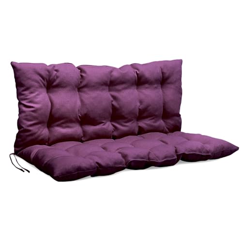 Mg Design Bankauflage 120 x 50 x 50 cm Kissen violett - Sitzkissen & Rückenkissen aus Polsterstoff, mit weicher Füllung, mit Schnüren zum Binden - Gartenbankauflage, Bankkissen Mg Design Bankauflage 120 x 50 x 50 cm Kissen violett - Sitzkissen & Rückenkissen aus Polsterstoff, mit weicher Füllung, mit Schnüren zum Binden - Gartenbankauflage, Bankkissen von Mg Design