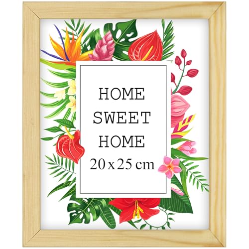 Mg Design Bilderrahmen 20x25 cm - Farbe Natur, aus Holz, mit Acrylglas - zum vertikalen oder horizontalen Aufhängen, ohne Hintergrund, für Fotos, Poster, Puzzles von Mg Design