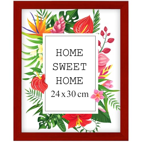 Mg Design Bilderrahmen 24x30 cm - Farbe Rot, aus Holz, mit Acrylglas - zum vertikalen oder horizontalen Aufhängen, ohne Hintergrund, für Fotos, Poster, Puzzles Mg Design Bilderrahmen 24x30 cm - Farbe Rot, aus Holz, mit Acrylglas - zum vertikalen oder horizontalen Aufhängen, ohne Hintergrund, für Fotos, Poster, Puzzles von Mg Design