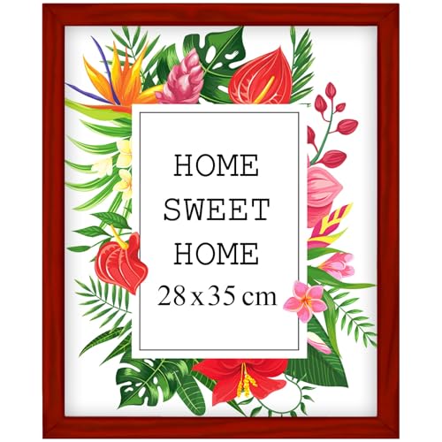 Mg Design Bilderrahmen 28x35 cm - Farbe Rot, aus Holz, mit Acrylglas - zum vertikalen oder horizontalen Aufhängen, ohne Hintergrund, für Fotos, Poster, Puzzles Mg Design Bilderrahmen 28x35 cm - Farbe Rot, aus Holz, mit Acrylglas - zum vertikalen oder horizontalen Aufhängen, ohne Hintergrund, für Fotos, Poster, Puzzles von Mg Design