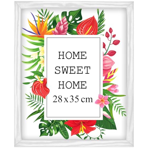 Mg Design Bilderrahmen 28x35 cm - Farbe Weiß, aus Holz, mit Acrylglas - zum vertikalen oder horizontalen Aufhängen, ohne Hintergrund, für Fotos, Poster, Puzzles Mg Design Bilderrahmen 28x35 cm - Farbe Weiß, aus Holz, mit Acrylglas - zum vertikalen oder horizontalen Aufhängen, ohne Hintergrund, für Fotos, Poster, Puzzles von Mg Design
