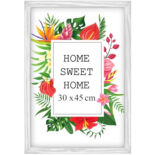 Mg Design Bilderrahmen 30x45 cm - Farbe Weiß, aus Holz, mit Acrylglas - zum vertikalen oder horizontalen Aufhängen, ohne Hintergrund, für Fotos, Poster, Puzzles Mg Design Bilderrahmen 30x45 cm - Farbe Weiß, aus Holz, mit Acrylglas - zum vertikalen oder horizontalen Aufhängen, ohne Hintergrund, für Fotos, Poster, Puzzles von Mg Design