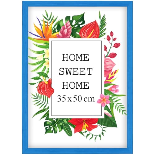 Mg Design Bilderrahmen 35x50 cm - Farbe Blau, aus Holz, mit Acrylglas - zum vertikalen oder horizontalen Aufhängen/Aufstellen, für Fotos, Poster, Puzzles Mg Design Bilderrahmen 35x50 cm - Farbe Blau, aus Holz, mit Acrylglas - zum vertikalen oder horizontalen Aufhängen/Aufstellen, für Fotos, Poster, Puzzles von Mg Design