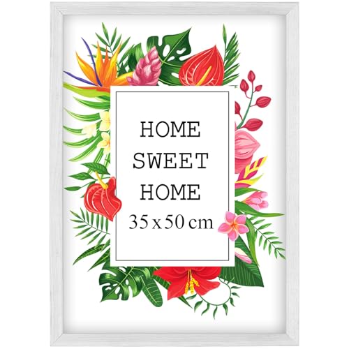 Mg Design Bilderrahmen 35x50 cm - Farbe Weiß, aus Holz, mit Acrylglas - zum vertikalen oder horizontalen Aufhängen, ohne Hintergrund, für Fotos, Poster, Puzzles Mg Design Bilderrahmen 35x50 cm - Farbe Weiß, aus Holz, mit Acrylglas - zum vertikalen oder horizontalen Aufhängen, ohne Hintergrund, für Fotos, Poster, Puzzles von Mg Design