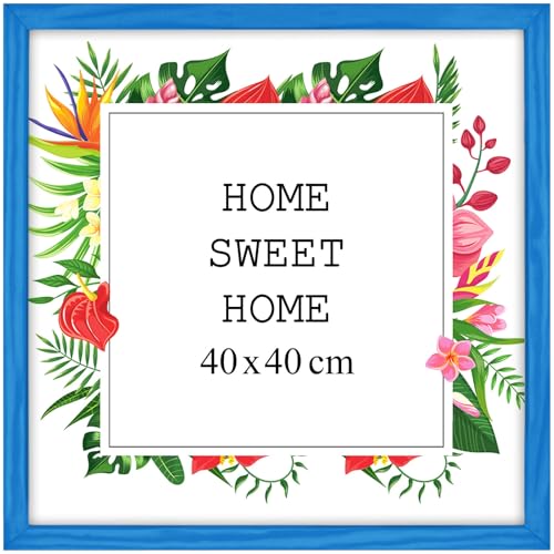 Mg Design Bilderrahmen 40x40 cm - Farbe Blau, aus Holz, mit Acrylglas - zum vertikalen oder horizontalen Aufhängen/Aufstellen, für Fotos, Poster, Puzzles Mg Design Bilderrahmen 40x40 cm - Farbe Blau, aus Holz, mit Acrylglas - zum vertikalen oder horizontalen Aufhängen/Aufstellen, für Fotos, Poster, Puzzles von Mg Design