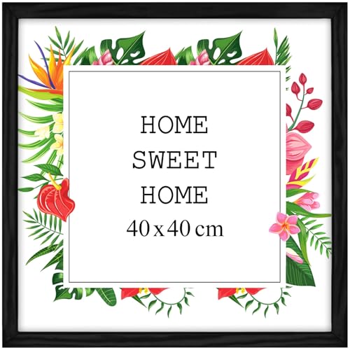 Mg Design Bilderrahmen 40x40 cm - Farbe Schwarz aus Holz, mit Acrylglas - zum vertikalen oder horizontalen Aufhängen/Aufstellen, für Fotos, Poster, Puzzles Mg Design Bilderrahmen 40x40 cm - Farbe Schwarz aus Holz, mit Acrylglas - zum vertikalen oder horizontalen Aufhängen/Aufstellen, für Fotos, Poster, Puzzles von Mg Design