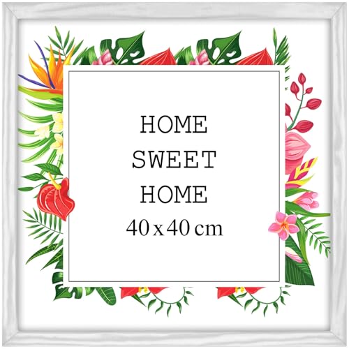Mg Design Bilderrahmen 40x40 cm - Farbe Weiß, aus Holz, mit Acrylglas - zum vertikalen oder horizontalen Aufhängen, ohne Hintergrund, für Fotos, Poster, Puzzles Mg Design Bilderrahmen 40x40 cm - Farbe Weiß, aus Holz, mit Acrylglas - zum vertikalen oder horizontalen Aufhängen, ohne Hintergrund, für Fotos, Poster, Puzzles von Mg Design