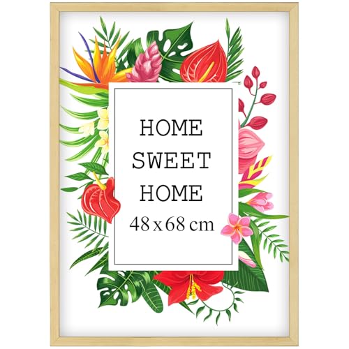 Mg Design Bilderrahmen 48x68,3 cm - Farbe Natur, aus Holz, mit Acrylglas - zum vertikalen oder horizontalen Aufhängen, ohne Hintergrund, für Fotos, Poster, Puzzles Mg Design Bilderrahmen 48x68,3 cm - Farbe Natur, aus Holz, mit Acrylglas - zum vertikalen oder horizontalen Aufhängen, ohne Hintergrund, für Fotos, Poster, Puzzles von MG Design