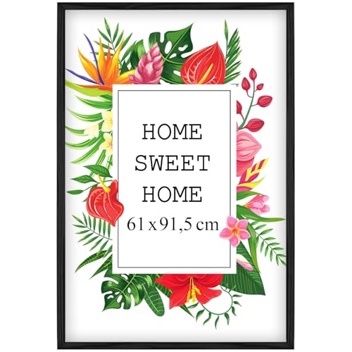 Mg Design Bilderrahmen 61x91,5 cm - Farbe Schwarz aus Holz, mit Acrylglas - zum vertikalen oder horizontalen Aufhängen/Aufstellen, für Fotos, Poster, Puzzles von Mg Design