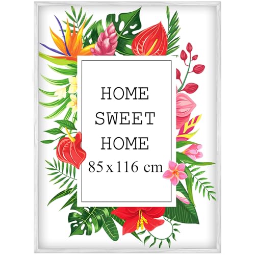 Mg Design Bilderrahmen 85x116 cm - Farbe Weiß, aus Holz, mit Acrylglas - zum vertikalen oder horizontalen Aufhängen, ohne Hintergrund, für Fotos, Poster, Puzzles Mg Design Bilderrahmen 85x116 cm - Farbe Weiß, aus Holz, mit Acrylglas - zum vertikalen oder horizontalen Aufhängen, ohne Hintergrund, für Fotos, Poster, Puzzles von Mg Design