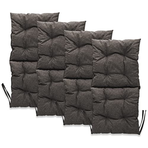 Mg Design Stuhlkissen 4er Set 50 x 100 cm Sitzkissen grau - Gartenstühle Sitzauflagen aus Polsterstoff, mit weicher Füllung, mit Schnüren zum Binden - Niedriglehner Auflagen Mg Design Stuhlkissen 4er Set 50 x 100 cm Sitzkissen grau - Gartenstühle Sitzauflagen aus Polsterstoff, mit weicher Füllung, mit Schnüren zum Binden - Niedriglehner Auflagen von Mg Design