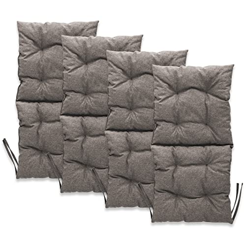 Mg Design Stuhlkissen 4er Set 50 x 100 cm Sitzkissen grau - Gartenstühle Sitzauflagen aus Polsterstoff, mit weicher Füllung, mit Schnüren zum Binden - Niedriglehner Auflagen Mg Design Stuhlkissen 4er Set 50 x 100 cm Sitzkissen grau - Gartenstühle Sitzauflagen aus Polsterstoff, mit weicher Füllung, mit Schnüren zum Binden - Niedriglehner Auflagen von Mg Design