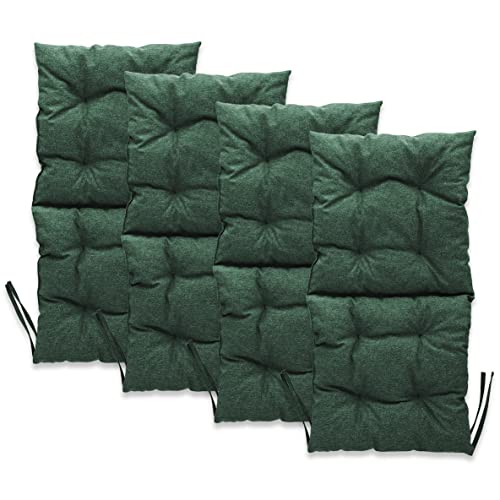 Mg Design Stuhlkissen 4er Set 50 x 100 cm Sitzkissen grün - Gartenstühle Sitzauflagen aus Polsterstoff, mit weicher Füllung, mit Schnüren zum Binden - Niedriglehner Auflagen Mg Design Stuhlkissen 4er Set 50 x 100 cm Sitzkissen grün - Gartenstühle Sitzauflagen aus Polsterstoff, mit weicher Füllung, mit Schnüren zum Binden - Niedriglehner Auflagen von Mg Design