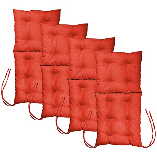 Mg Design Stuhlkissen 4er Set 50 x 100 cm Sitzkissen orange- Gartenstühle Sitzauflagen aus Polsterstoff, mit weicher Füllung, mit Schnüren zum Binden - Niedriglehner Auflagen Mg Design Stuhlkissen 4er Set 50 x 100 cm Sitzkissen orange- Gartenstühle Sitzauflagen aus Polsterstoff, mit weicher Füllung, mit Schnüren zum Binden - Niedriglehner Auflagen von Mg Design