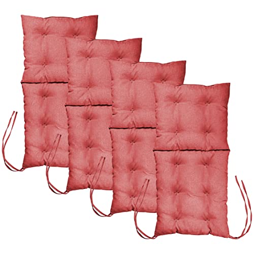 Mg Design Stuhlkissen 4er Set 50 x 100 cm Sitzkissen rosa - Gartenstühle Sitzauflagen aus Polsterstoff, mit weicher Füllung, mit Schnüren zum Binden - Niedriglehner Auflagen Mg Design Stuhlkissen 4er Set 50 x 100 cm Sitzkissen rosa - Gartenstühle Sitzauflagen aus Polsterstoff, mit weicher Füllung, mit Schnüren zum Binden - Niedriglehner Auflagen von Mg Design