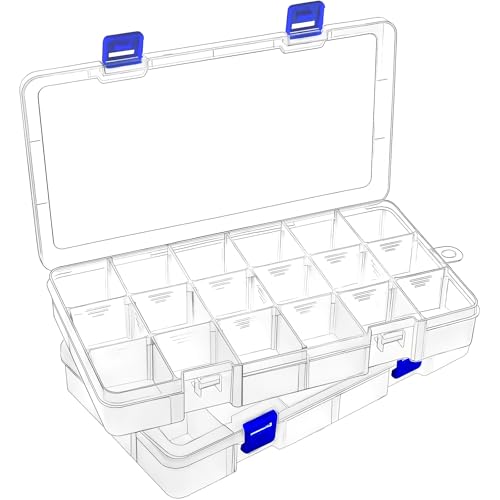Mgood 2 Stück 18 Gitter transparente Sortierboxen für Kleinteile, Einstellbar Fächer Sortimentskasten Schmuck Organizer Box, für Ohrringen,Perlen,Aufbewahrung,Büromaterial,Angelausrüstung,Schrauben Mgood 2 Stück 18 Gitter transparente Sortierboxen für Kleinteile, Einstellbar Fächer Sortimentskasten Schmuck Organizer Box, für Ohrringen,Perlen,Aufbewahrung,Büromaterial,Angelausrüstung,Schrauben von Mgood