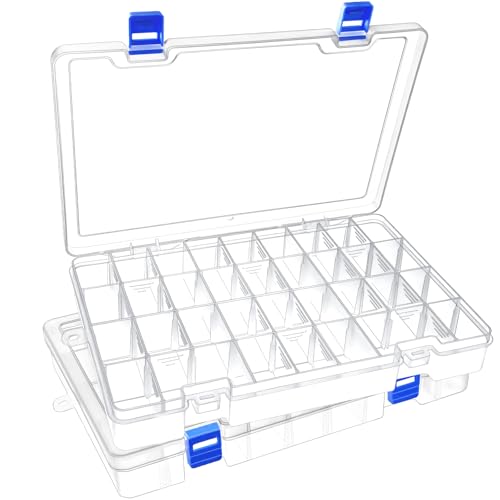 Mgood 2 Stück 34 Gitter transparente Sortierboxen für Kleinteile, Einstellbar Fächer Sortimentskasten Schmuck Organizer Box, für Ohrringen,Perlen,Aufbewahrung,Büromaterial,Angelausrüstung,Schrauben Mgood 2 Stück 34 Gitter transparente Sortierboxen für Kleinteile, Einstellbar Fächer Sortimentskasten Schmuck Organizer Box, für Ohrringen,Perlen,Aufbewahrung,Büromaterial,Angelausrüstung,Schrauben von Mgood