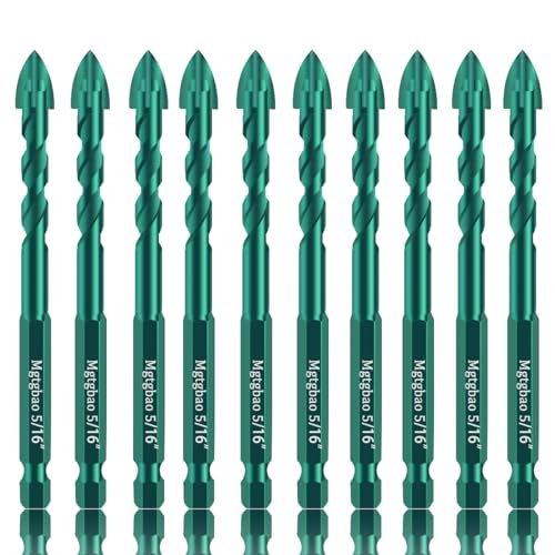 Mgtgbao Keramik-Fliesenbohrer, 8 mm, Betonbohrer-Set für Fliesen, Ziegel, Kunststoff und Holz, Wolframkarbid-Spitze, ideal für Wandspiegel, 10 Stück Mgtgbao Keramik-Fliesenbohrer, 8 mm, Betonbohrer-Set für Fliesen, Ziegel, Kunststoff und Holz, Wolframkarbid-Spitze, ideal für Wandspiegel, 10 Stück von Mgtgbao