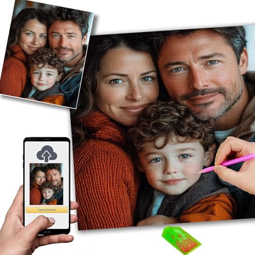 Diamond Painting Eigenes Foto, Diamant Painting Bilder 40x80cm, 5D Diamond Paintings Erwachsene kinder, Custom Pets Family Couples Idol Karikatur Design foto auf leinwand, DIY Kreative Geschenk m-91 von Mhpbdljy