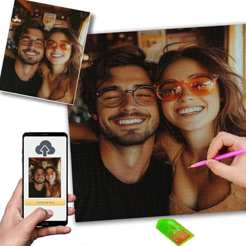 Diamond Painting Eigenes Foto, Diamant Painting Bilder 40x90cm, 5D Diamond Paintings Erwachsene kinder, Custom Pets Family Couples Idol Karikatur Design foto auf leinwand, DIY Kreative Geschenk m-82 von Mhpbdljy