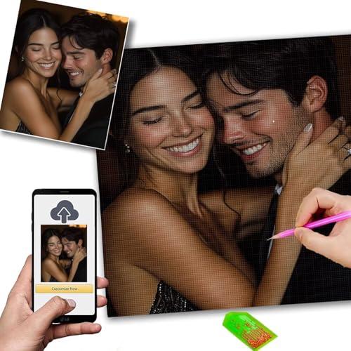Diamond Painting Eigenes Foto, Diamant Painting Bilder 40x90cm, 5D Diamond Paintings Erwachsene kinder, Custom Pets Family Couples Idol Karikatur Design foto auf leinwand, DIY Kreative Geschenk m-86 von Mhpbdljy