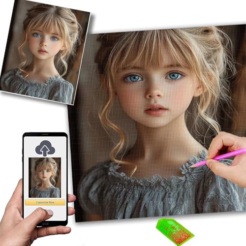 Diamond Painting Eigenes Foto, Diamant Painting Bilder 70x70cm, 5D Diamond Paintings Erwachsene kinder, Custom Pets Family Couples Idol Karikatur Design foto auf leinwand, DIY Kreative Geschenk m-79 von Mhpbdljy