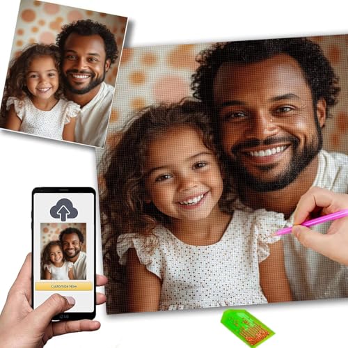 Diamond Painting Eigenes Foto, Diamant Painting Bilder 70x90cm, 5D Diamond Paintings Erwachsene kinder, Custom Pets Family Couples Idol Karikatur Design foto auf leinwand, DIY Kreative Geschenk m-87 von Mhpbdljy
