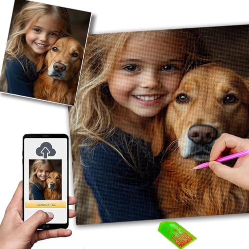 Diamond Painting Eigenes Foto, Diamant Painting Bilder 80x160cm, 5D Diamond Paintings Erwachsene kinder, Custom Pets Family Couples Idol Karikatur Design foto auf leinwand, DIY Kreative Geschenk m-90 von Mhpbdljy
