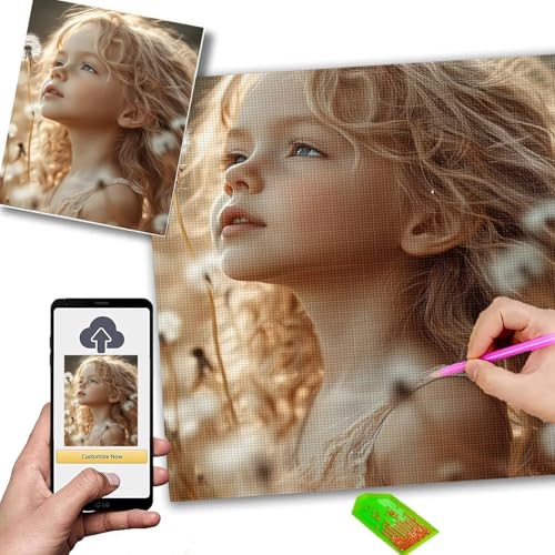 Diamond Painting Eigenes Foto 40x100cm Diamond Painting Groß Bilder, DIY Leinwand Personalisiert Foto Mosaikherstellung Full Drill Diamant Malerei Picture for Home Decor, Geschenke für Frauen m-80 von Mhpbdljy