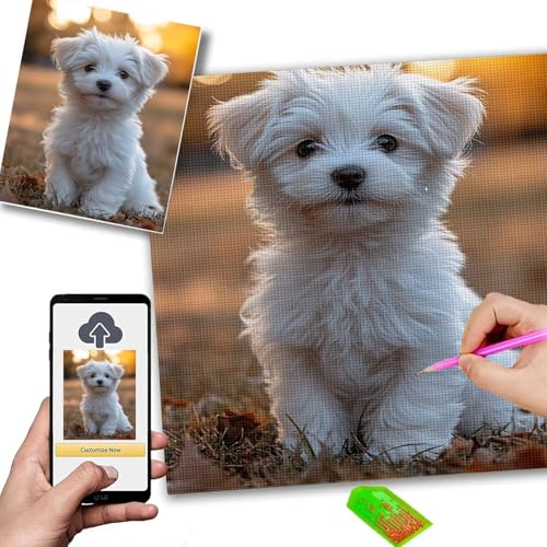 Diamond Painting Eigenes Foto 40x80cm Diamond Painting Kleine Bilder, DIY Leinwand Personalisiert Foto Mosaikherstellung Full Drill Diamant Malerei Picture for Home Decor, Geschenke für Frauen m-89 von Mhpbdljy