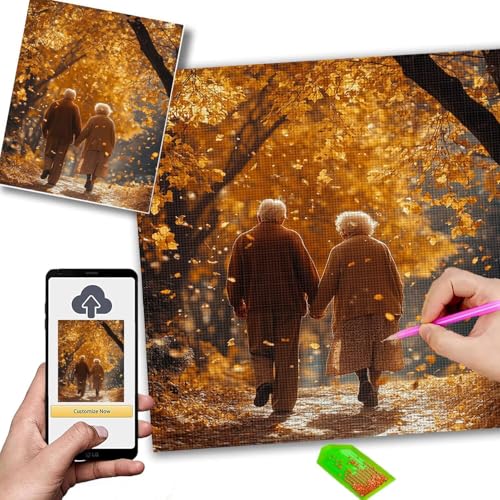 Diamond Painting Eigenes Foto 60x80cm Diamond Painting Kleine Bilder, DIY Leinwand Personalisiert Foto Mosaikherstellung Full Drill Diamant Malerei Picture for Home Decor, Geschenke für Frauen m-101 von Mhpbdljy
