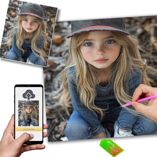 Diamond Painting Eigenes Foto 60x80cm Diamond Painting Kleine Bilder, DIY Leinwand Personalisiert Foto Mosaikherstellung Full Drill Diamant Malerei Picture for Home Decor, Geschenke für Frauen m-81 von Mhpbdljy