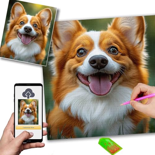 Diamond Painting Eigenes Foto 80x80cm Diamond Painting Kleine Bilder, DIY Leinwand Personalisiert Foto Mosaikherstellung Full Drill Diamant Malerei Picture for Home Decor, Geschenke für Frauen m-105 von Mhpbdljy