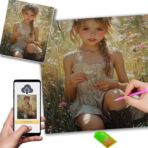 Diamond Painting Erwachsene 5D Diamond Painting Eigenes Foto, Full Drill Diamant Paintings Bilder, Malen Nach Zahlen Eigenes Bild, Unique DIY Gift & Home Deco Bausätze für Diamantmalerei 50x100cm m-77 von Mhpbdljy