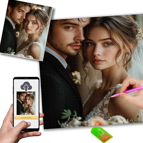 Diamond Painting Erwachsene 5D Diamond Painting Eigenes Foto, Full Drill Diamant Paintings Bilder, Malen Nach Zahlen Eigenes Bild, Unique DIY Gift & Home Deco Bausätze für Diamantmalerei 80x110cm m-94 von Mhpbdljy